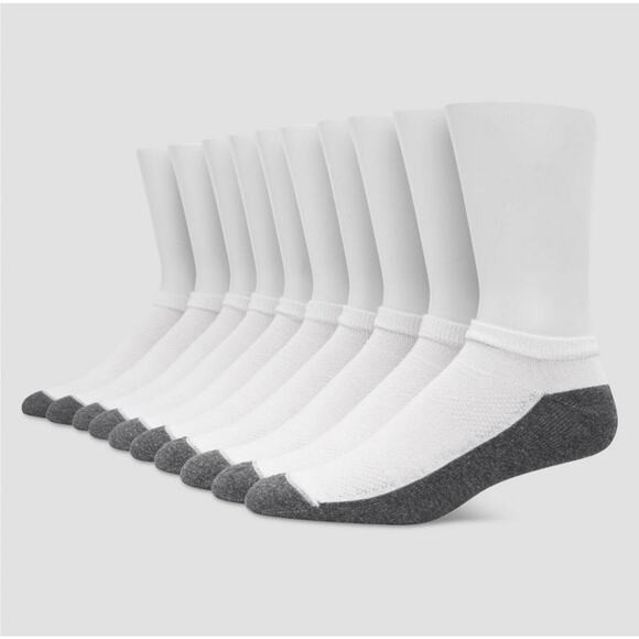 Hanes Premium 10 Pairs Low Cut Socks Cool Comfort Size 12-14 Pack 2 - Picture 4 of 4